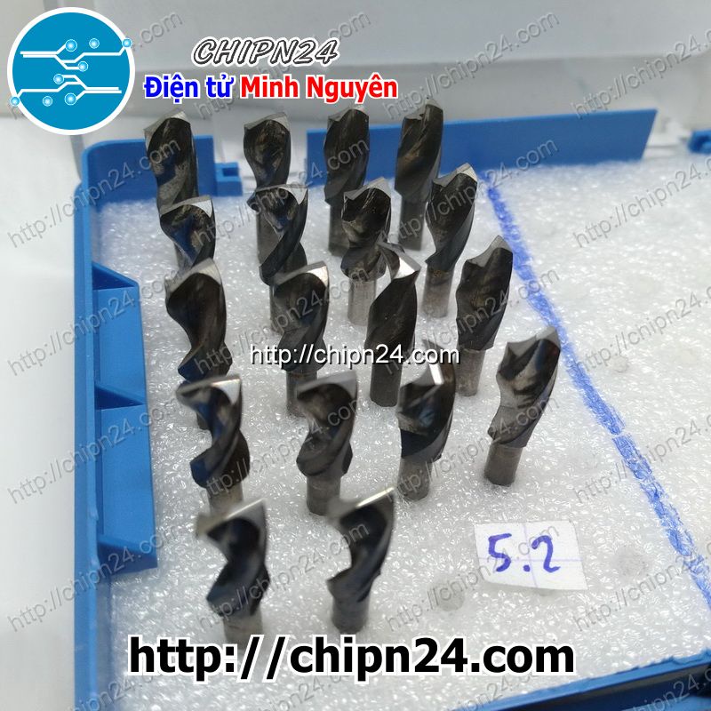 [1 CÂY] Mũi khoan mạch in CNC 5.2mm (Mạch điện tử, PCB)
