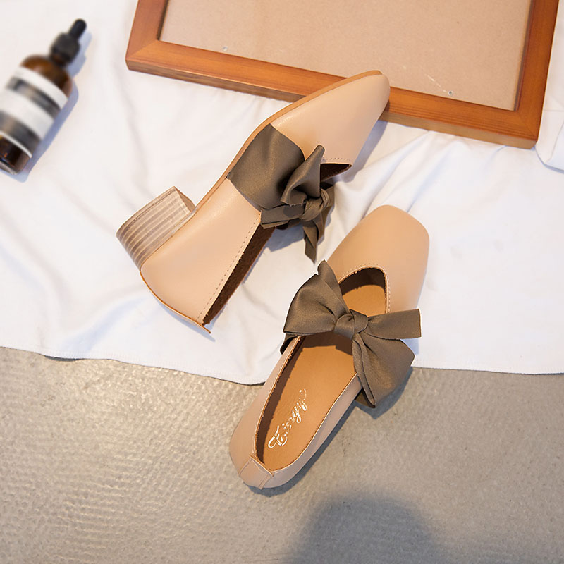 Giày Búp Bê Đính Nơ Mũi Vuông Phong Cách Hàn Quốc Thời Trang Dễ Thương