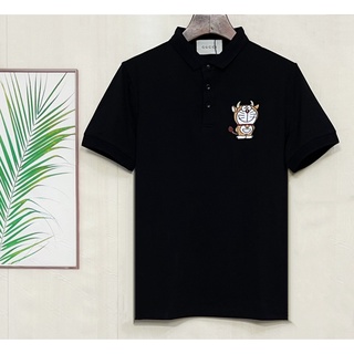 Áo Thun polo Tay Ngắn Vải cotton In Hình doraemon gucc1 Thời Trang Mùa Hè Cho Nam