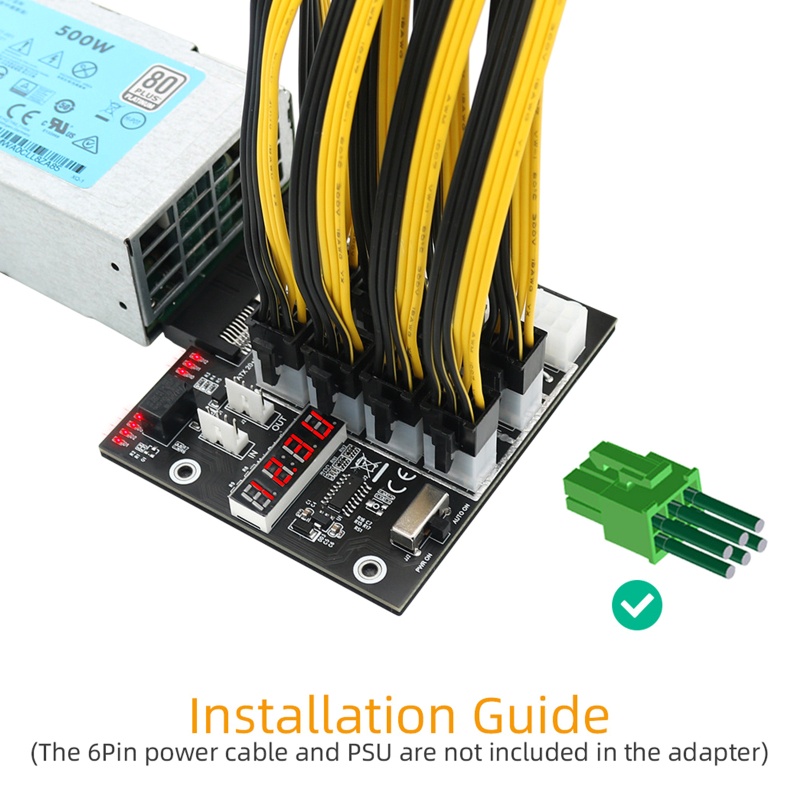 Bo Mạch Chuyển Đổi Nguồn Điện NAMA Ethereum ETH BTC 12V GPU / PSU Cho Thẻ Đồ Họa