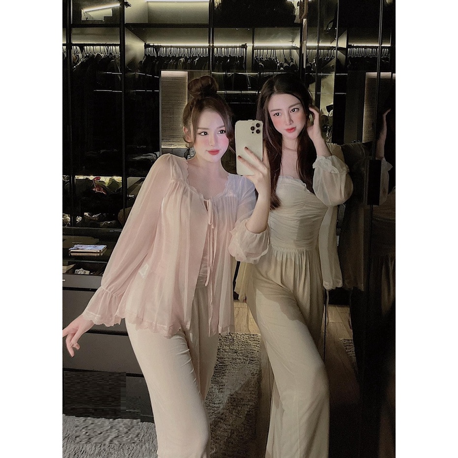 (M.82) Set váy ngủ kèm áo choàng lụa sexy cao cấp miemmoc sang chảnh Đầm mặc nhà gợi cảm quyến rũ