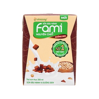 Sữa đậu nành Fami đường đen hộp 200ml