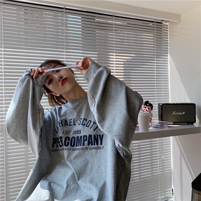 Áo khoác nam nữ thể thao ulzzang Paper company màu xám 🌸 Áo sweater hoodie kiểu dáng thể thao form rộng unisex K33 | BigBuy360 - bigbuy360.vn