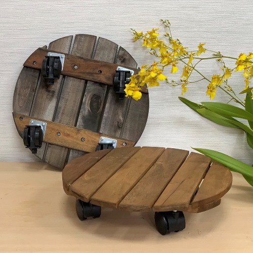 ĐẾ GỖ ĐỂ CHẬU CÂY CÓ BÁNH XE