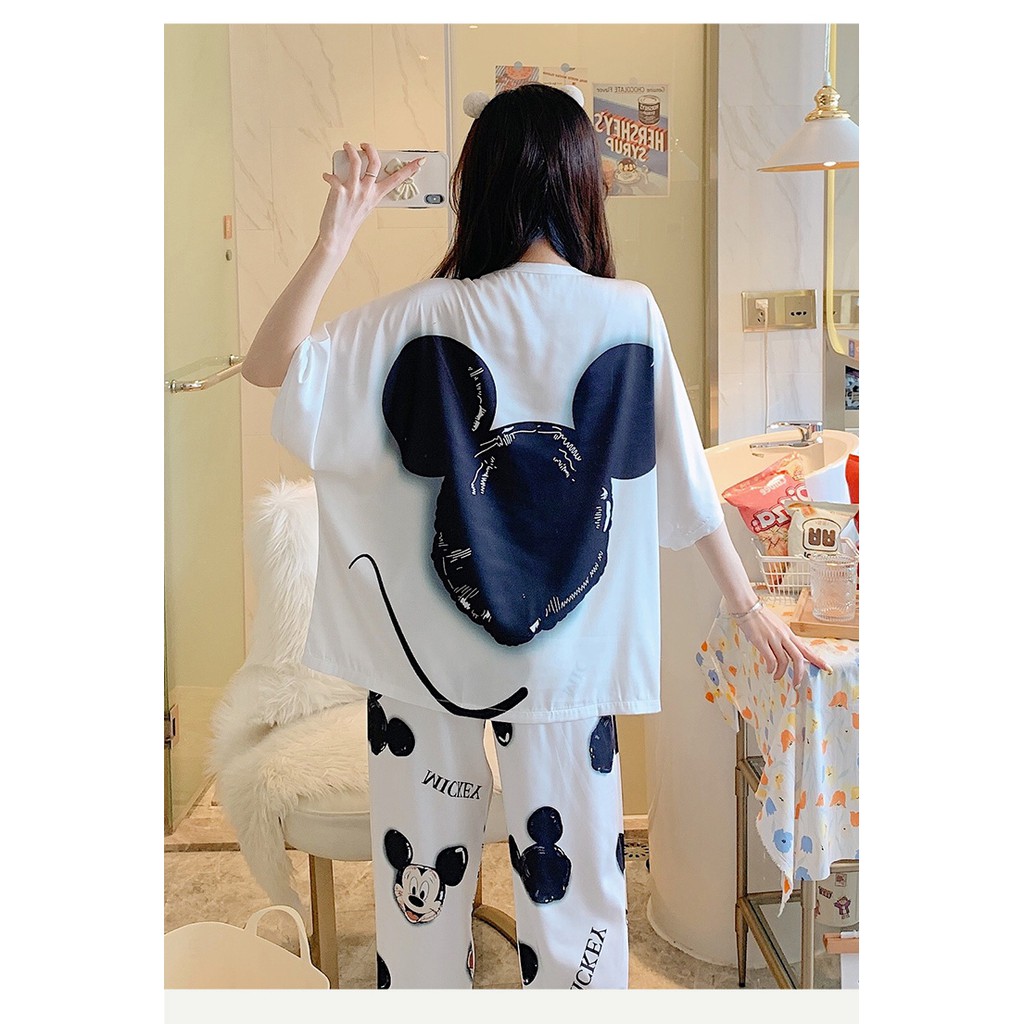 Hàng cao cấp- Bộ mặc nhà vải lụa băng in hoạt hình chuột Mickey dễ thương - Hàng Quảng Châu cao cấp - Ngân Dali- Có hìn | BigBuy360 - bigbuy360.vn