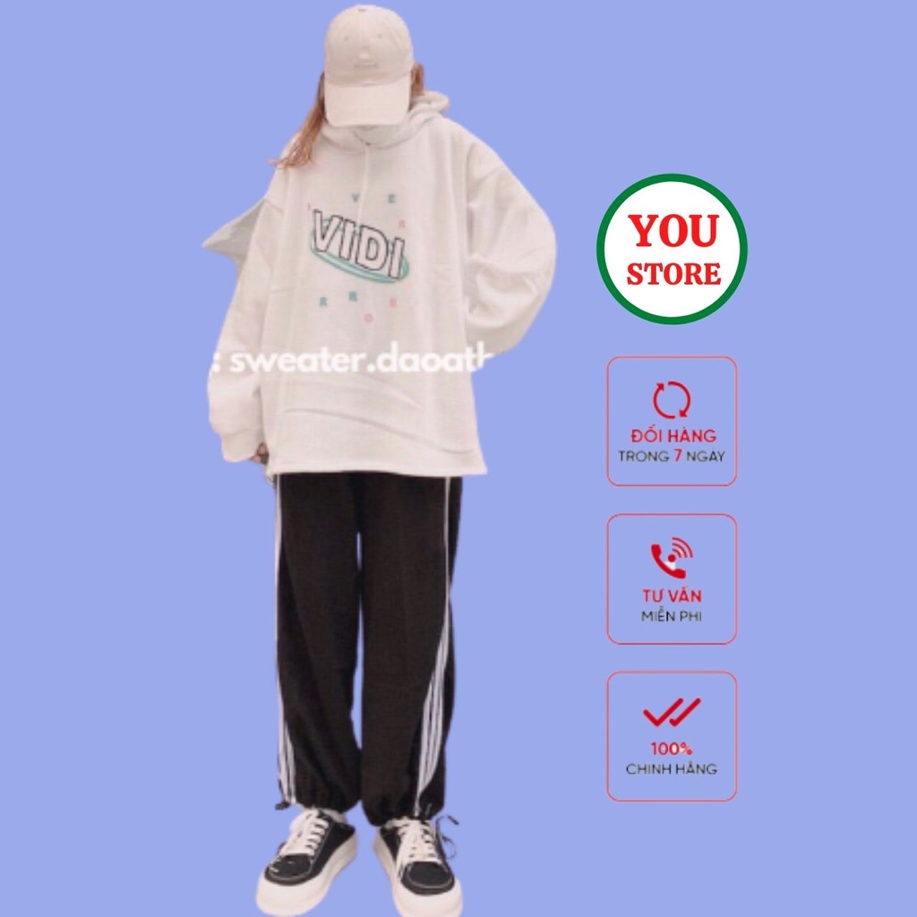 Áo Hoodie Nữ Màu Trắng In Vidi Chất Chân Cua Mềm Đẹp Mã 809 You Store