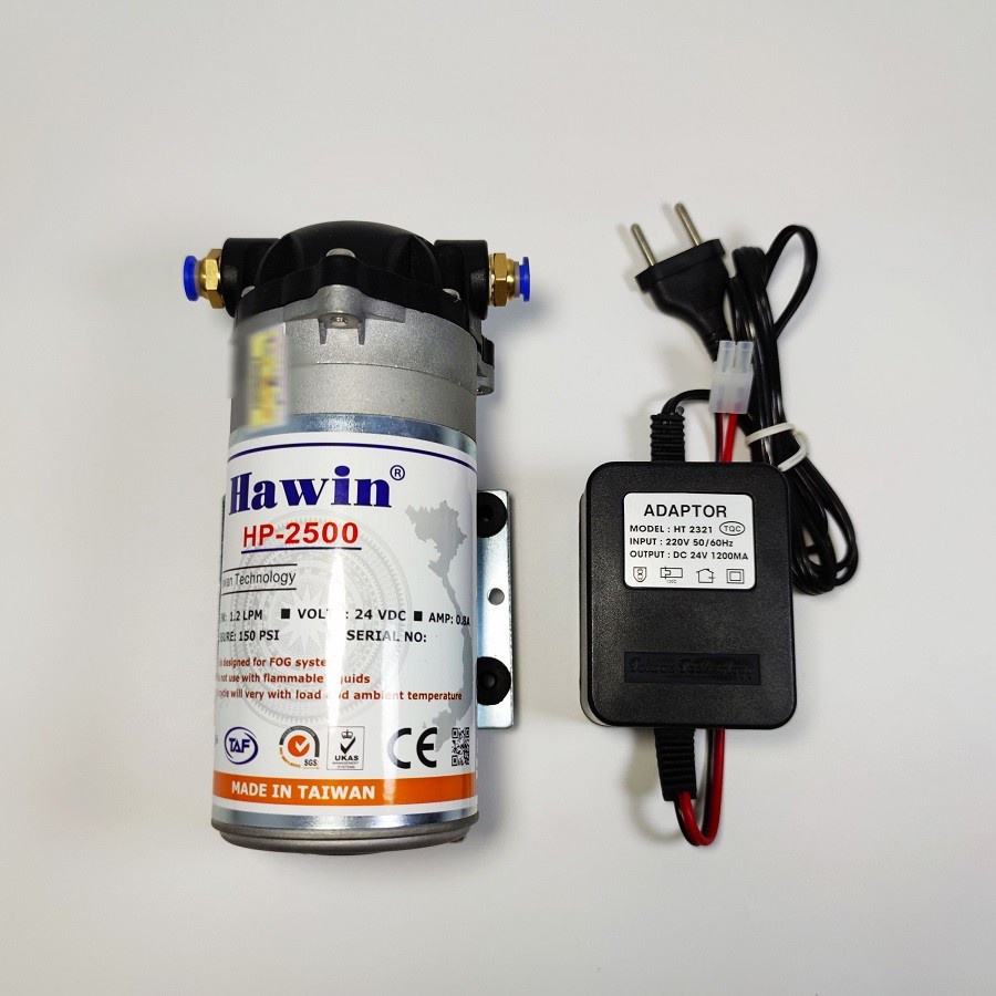 MÁY BƠM PHUN SƯƠNG HAWIN HP-2500 KÈM ADAPTER 24V