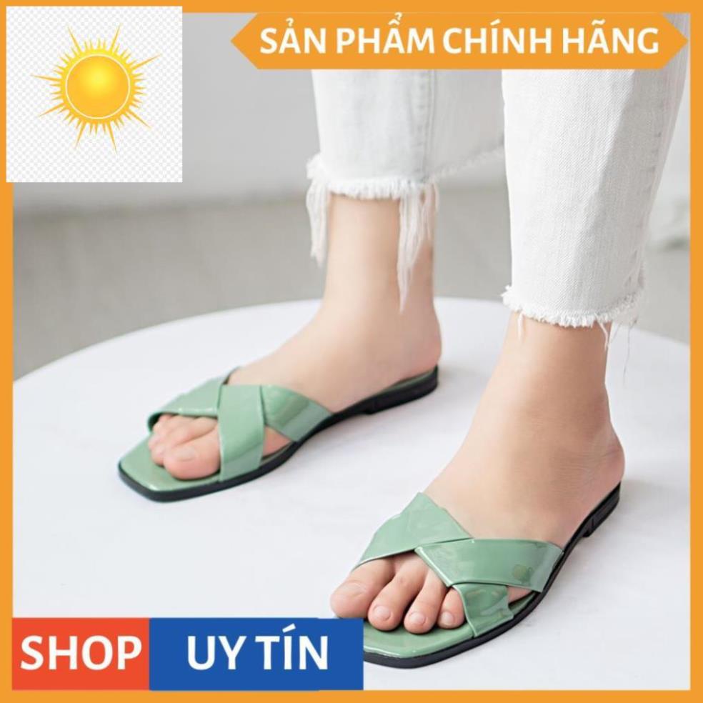 ️🎽 Dép nữ đế bệt Erosska thời trang quai chéo kiểu dáng cơ bản màu đen _ DE001 ️🎽