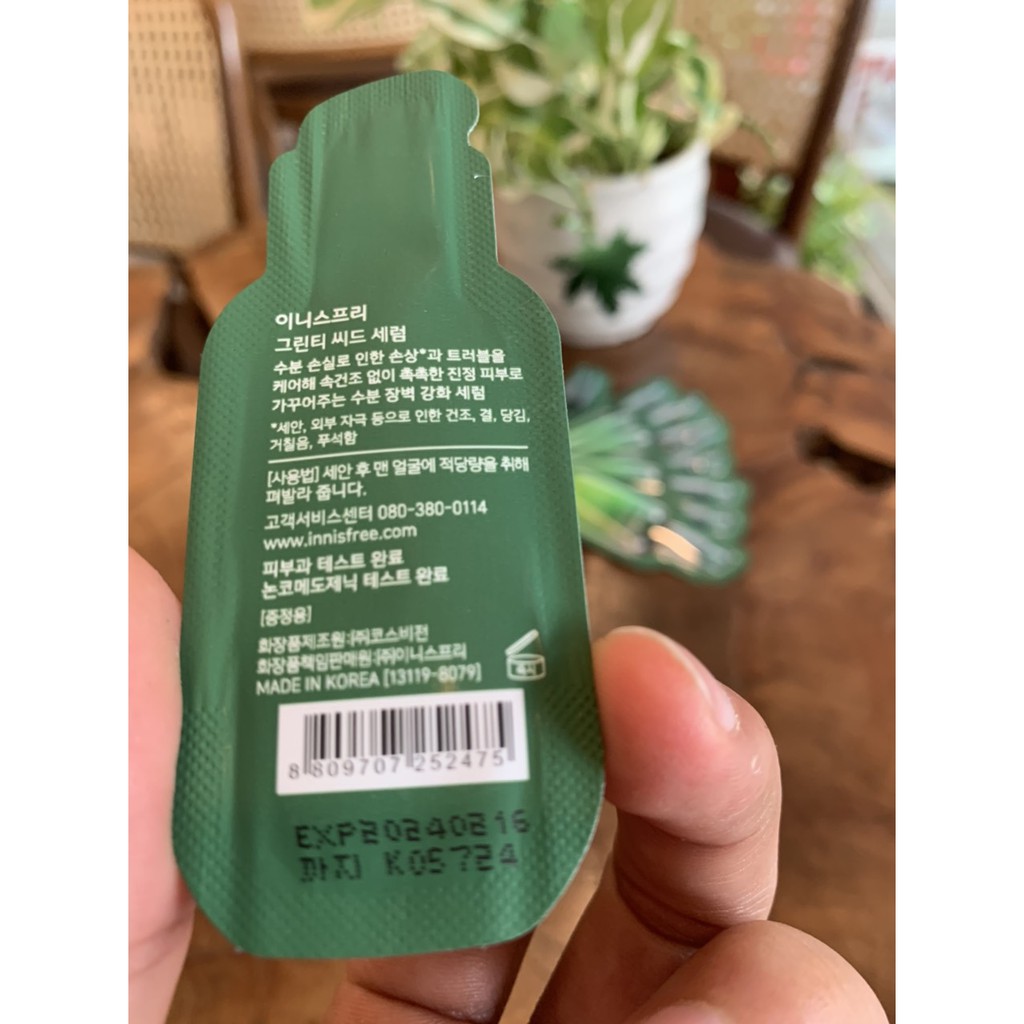 Sample Dưỡng da Green Tea Seed Serum Innisfree 1ml chính hãng