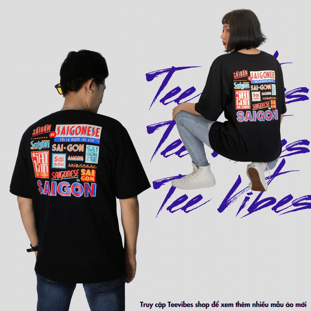 Áo Thun Unisex nam nữ TeeVibes phông tay lỡ form rộng tee oversize - saigonese TV003 | BigBuy360 - bigbuy360.vn