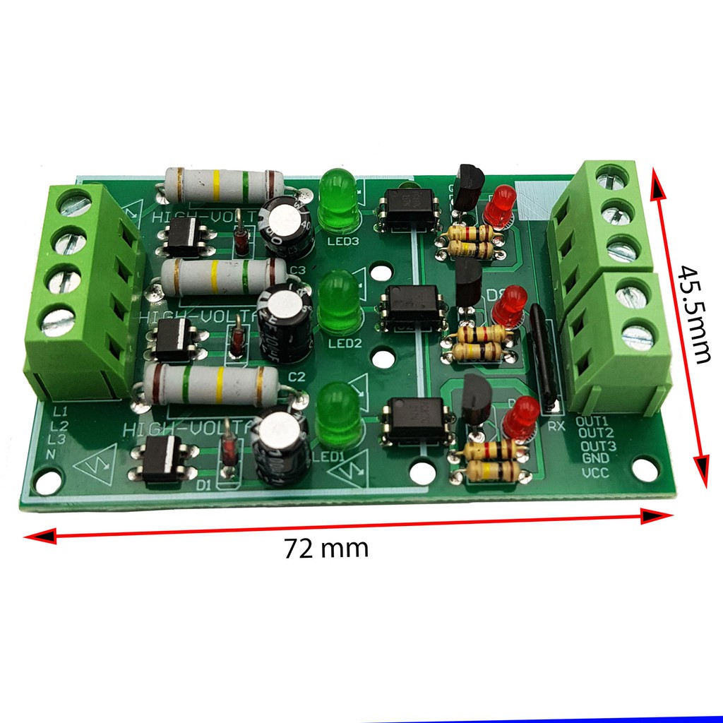 Module phát hiện điện áp 220V AC với Optocoupler cách ly 1 kênh - 3 kênh