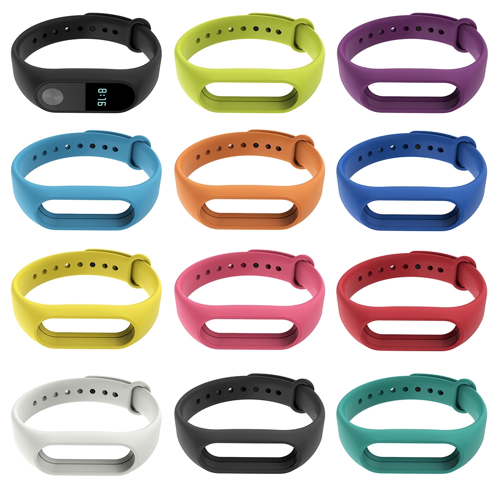 Xiaomi Mi Band 2 Strap Bracelet Strap Miband Replacement Solid Color Silicone Wristband vn