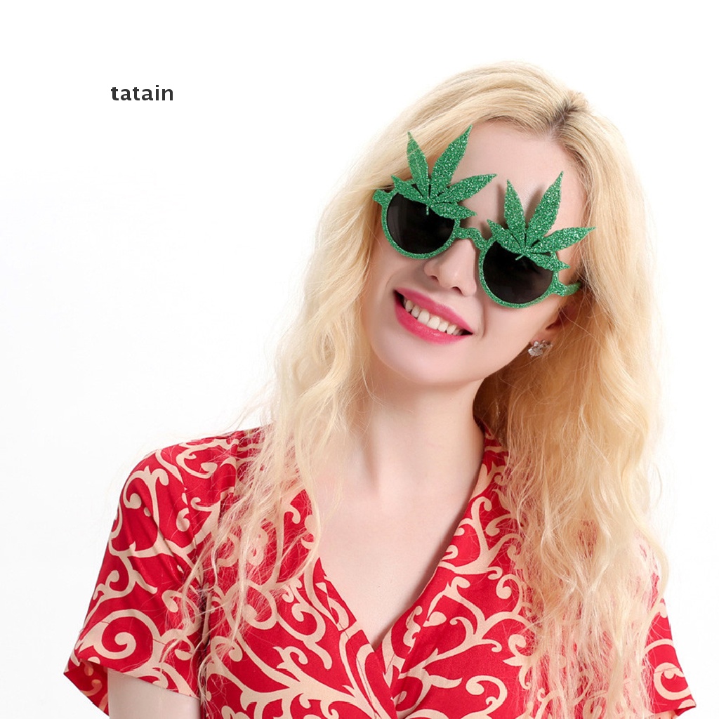 [TAT] leaf decor plastic sunglasses funny eye glasses hen night party costume prop CVX