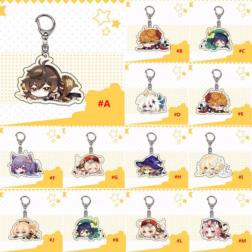 Móc Chìa Khóa Bằng Acrylic Họa Tiết Anime Dễ Thương Giá Đỡ