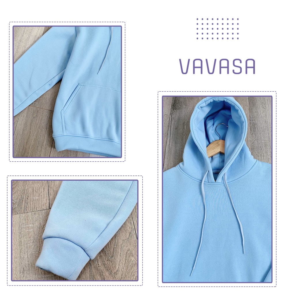 Áo hoodie nữ form rộng có dây kéo cute hàn quốc unisex dài tay VAVASA AH06