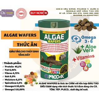 Prodac Algae Wafers - Thức ăn CHÌM giàu tảo cho Pleco và cá tép tôm tầng đáy hồ thủy sinh
