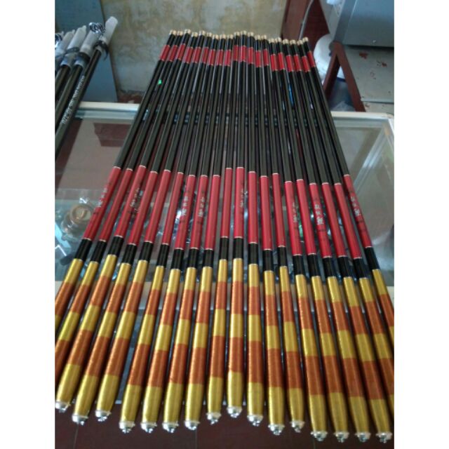 Cần tay carbon đỏ đen 3m6 và 4m5