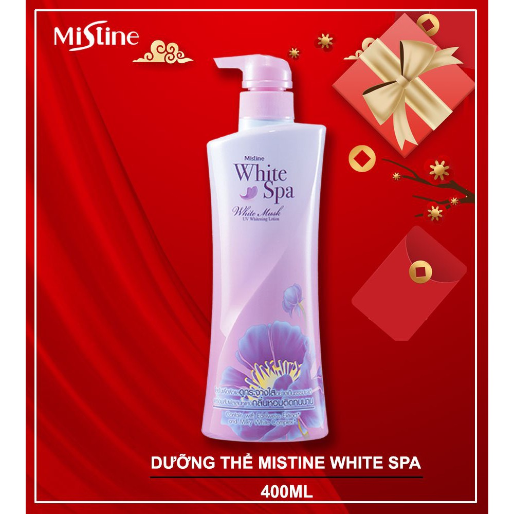 SỮA DƯỠNG THỂ MISTINE WHITE SPA WHITE MUSK UV WHITENING LOTION 400 ML