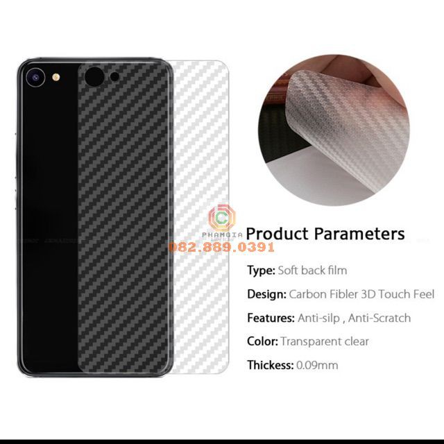 Miếng dán mặt lưng skin carbon Xiaomi Redmi 4X/4A