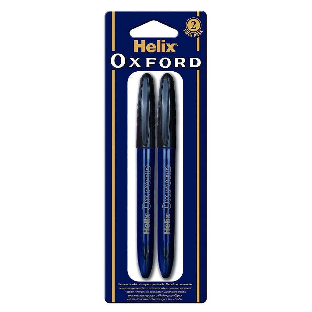 Bộ 2 Bút Lông Dầu Oxford Đen - Helix 744322 - Helix