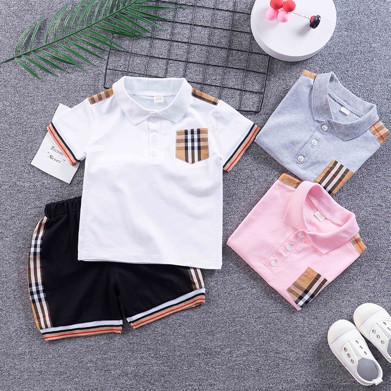 Set Đồ Mùa Hè 2 Món Gồm Áo Thun cotton polo + Quần Short Cho Bé Trai 0-5 Tuổi