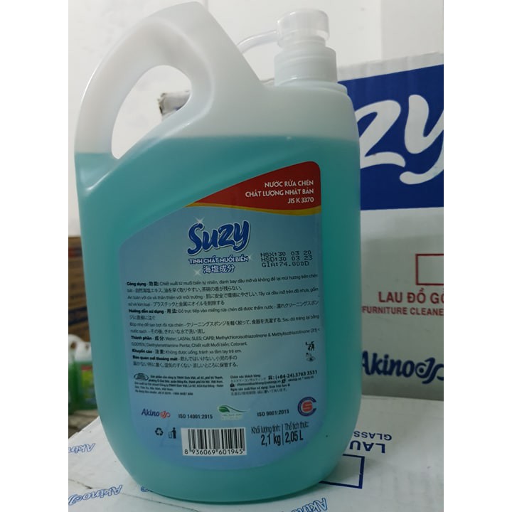 Nước rửa chén bát HỮU CƠ SUZY 2,1KG TINH CHẤT MUỐI BIỂN, chất lượng Nhật Bản | DISHI