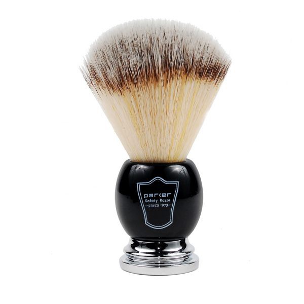 Cọ Cạo Râu Parker Black &amp; Chrome Handle Synthetic Bristle Brush (BCSY)