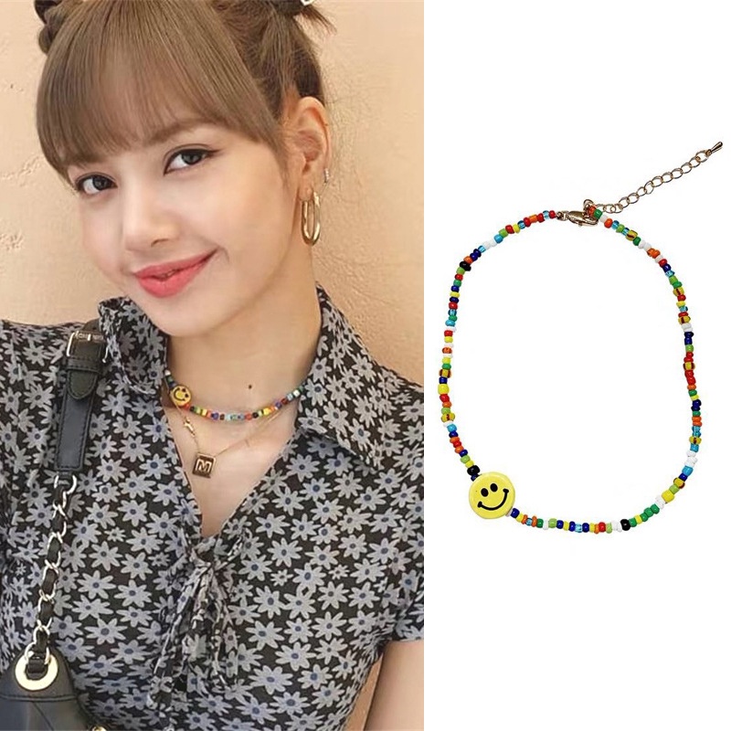Vòng Cổ Mặt Tròn Khắc Chữ Blackpink Cá Tính