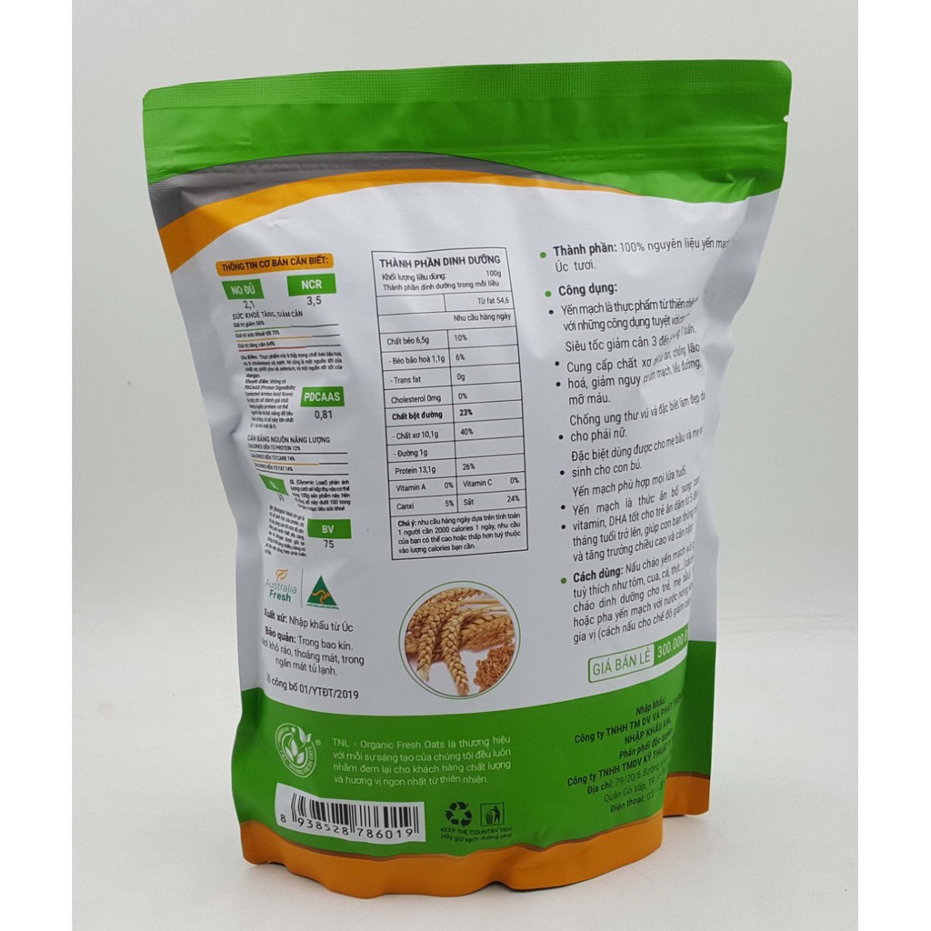 Yến mạch úc tươi nguyên chất, giảm cân nhanh, 1 kg | BigBuy360 - bigbuy360.vn