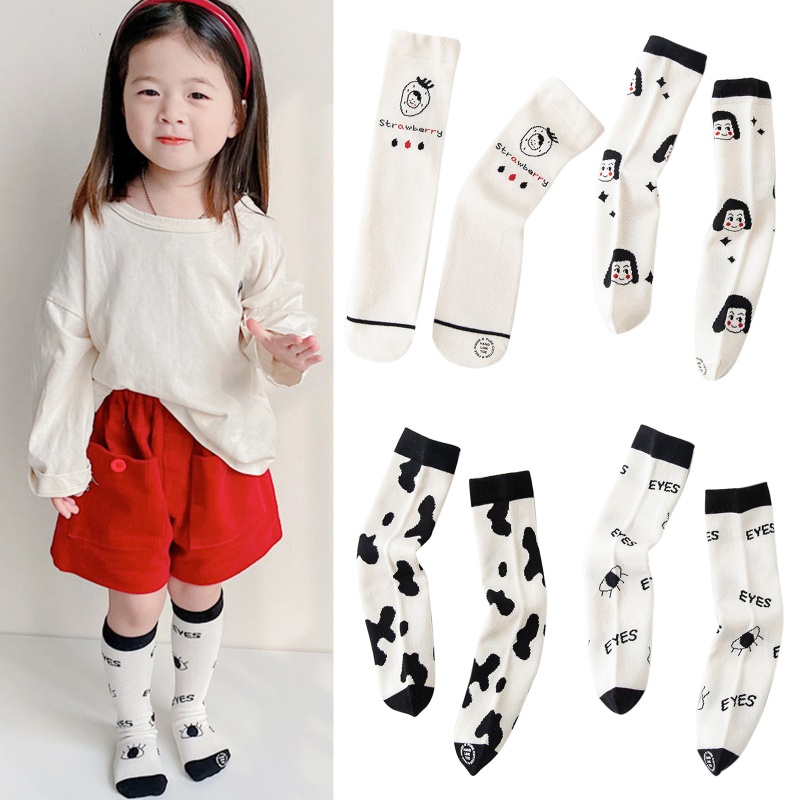 Vớ Giữ Ấm Cổ Cao Họa Tiết Hoạt Hình Thời Trang Xuân Thu Cho Bé Trai Và Gái