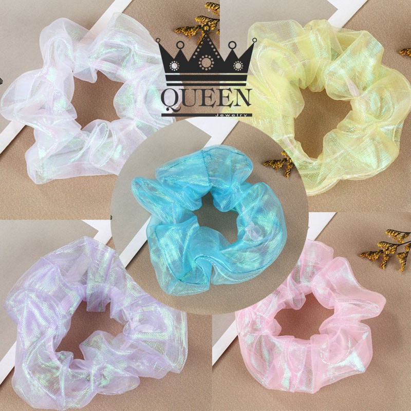 Dây buộc tóc lưới bong bóng kiểu dạ quang hàn quốc dễ thương Queen