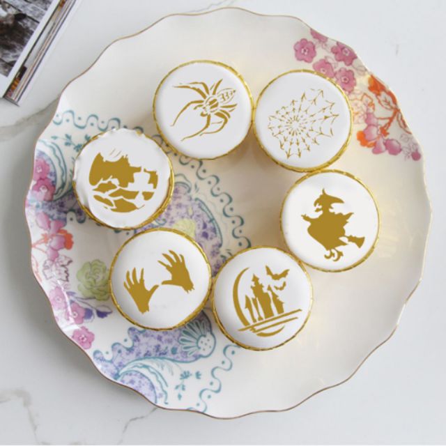 Khuôn vẽ trang trí bánh kem Halloween