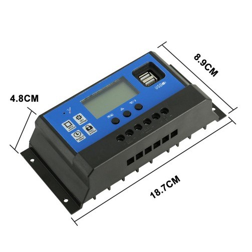 Bộ Điều Khiển Sạc Pin Năng Lượng Mặt Trời PWM Tự Điều Chỉnh 12V/24V Màn Hình LCD RBL-60A