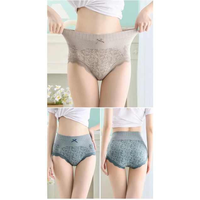 Quần Lót Nữ Dêt Kim Gen Bụng  Họa Tiết Hoa Văn Siêu Đẹp YiOn Underwear QC13