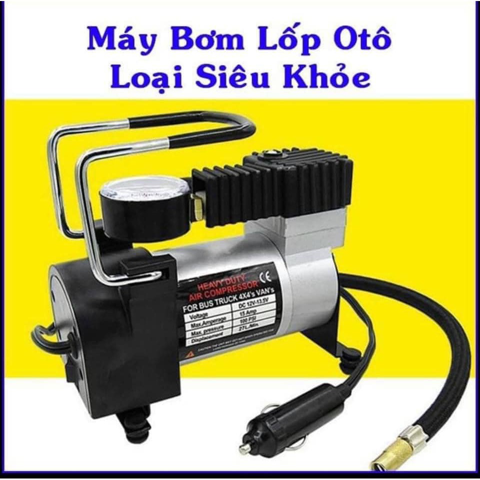 Bơm lốp, bơm hơi điện ô tô xe máy mini 12V -220V