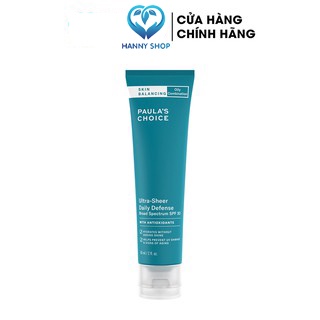 Kem Chống Nắng Cân Bằng Tiết Dầu Thừa Paula'S Choice Skin Balancing Ultra-Sheer Daily Defence Broad Spectrum Spf 30 60Ml