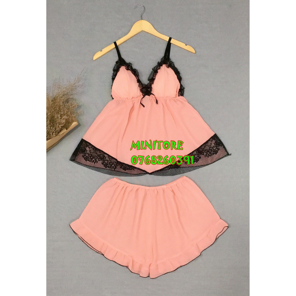 Đồ ngủ sexy, bộ đồ ngủ hai dây 🍀[FREESHIP]🍀 cao cấp, chất vải voan mền không nhăn, mặc thoáng mát size 45-- 58kg | BigBuy360 - bigbuy360.vn