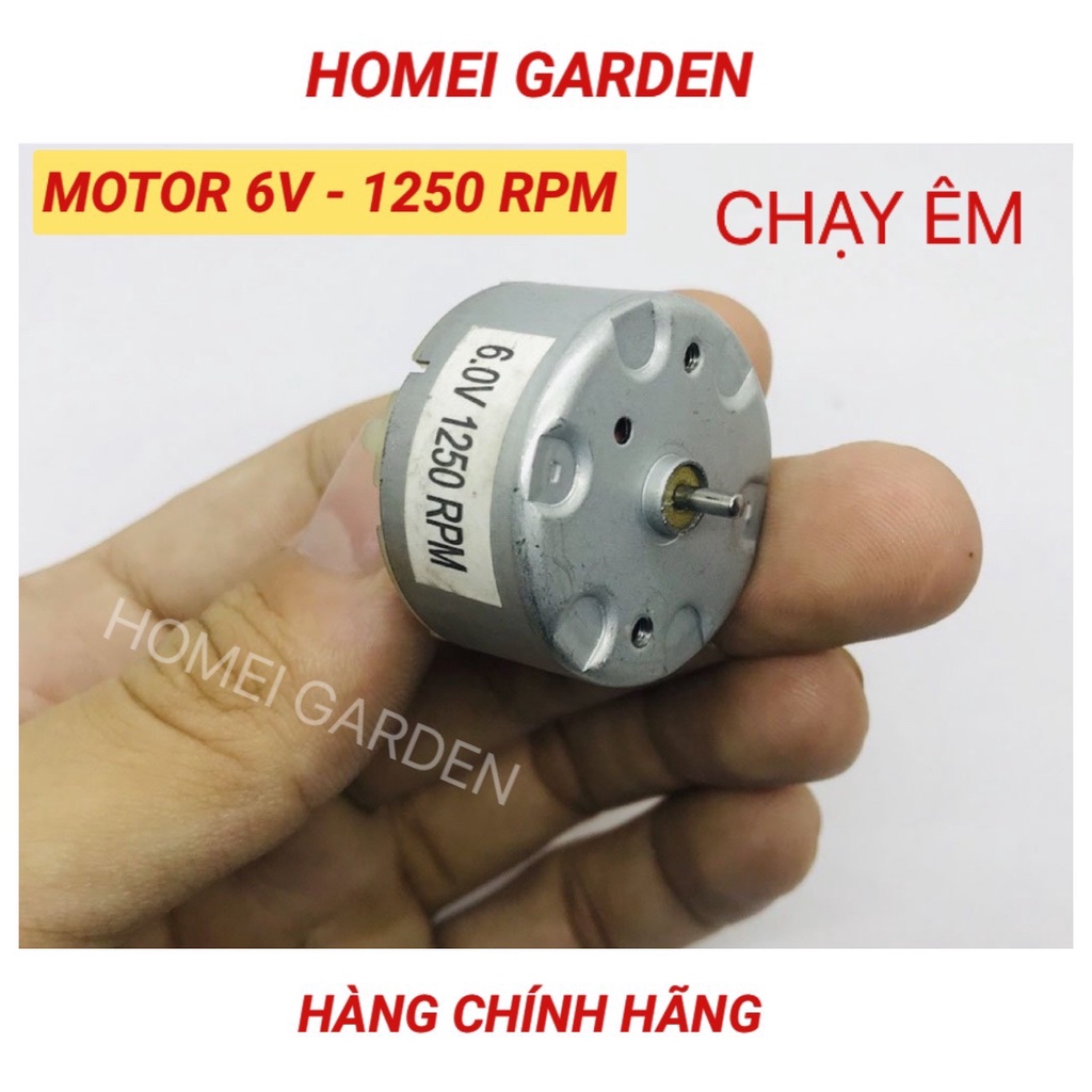 Mô tơ 6V tôc độ chậm 1250 RPM kèm bánh răng điện áp 6v chạy êm  - CM0002