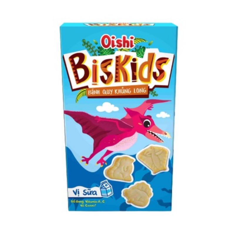 Combo 10 hộp bánh quy Biskids khủng long oishi 35g