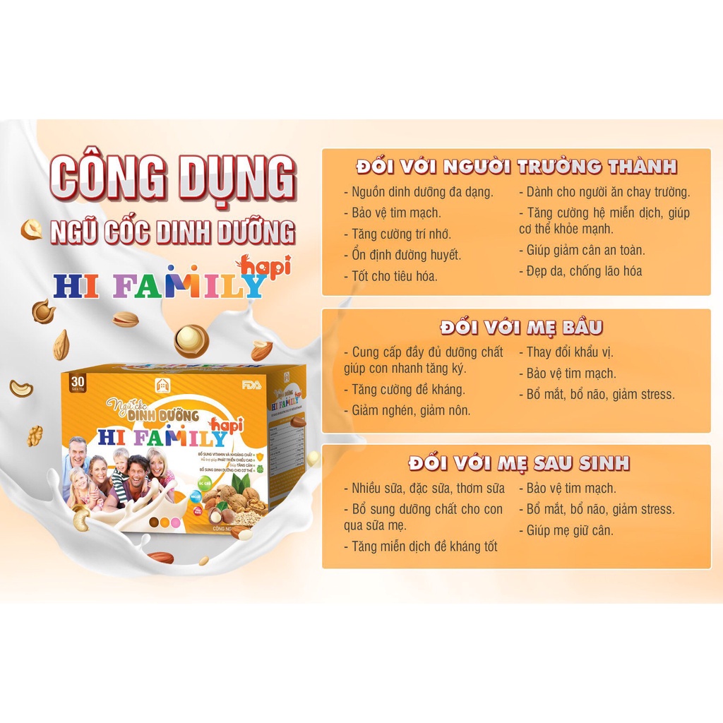 HI FAMILY HAPI Ngũ Cốc Dinh Dưỡng Cho Mẹ Bầu và Sau Sinh, Sữa Hạt BABYPLUS,Tăng Đề Kháng, Giảm Táo Bón, Tốt Sức Khoẻ