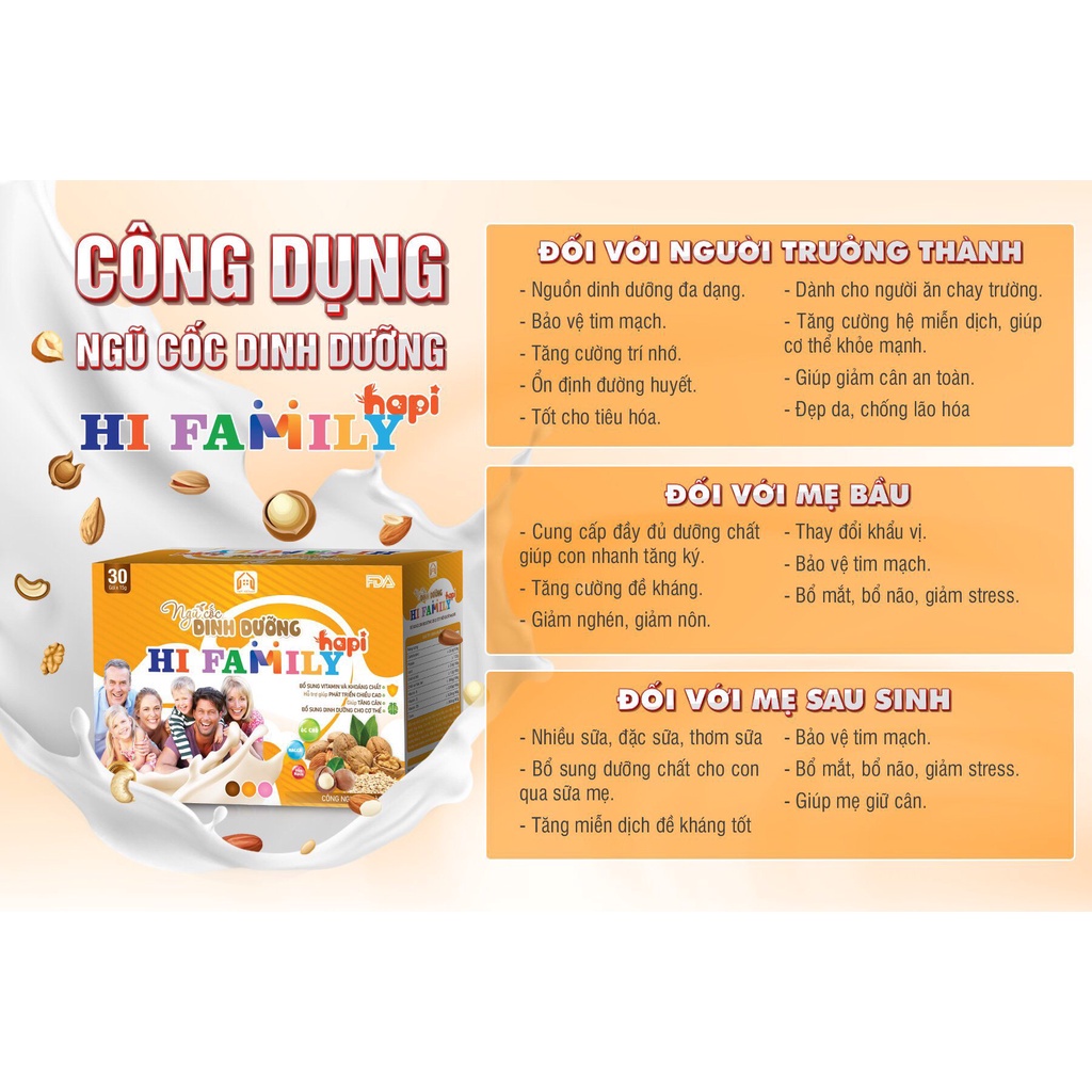 HI FAMILY HAPI Ngũ Cốc Dinh Dưỡng Cho Mẹ Bầu và Sau Sinh, Sữa Hạt BABYPLUS,Tăng Đề Kháng, Giảm Táo Bón, Tốt Sức Khoẻ