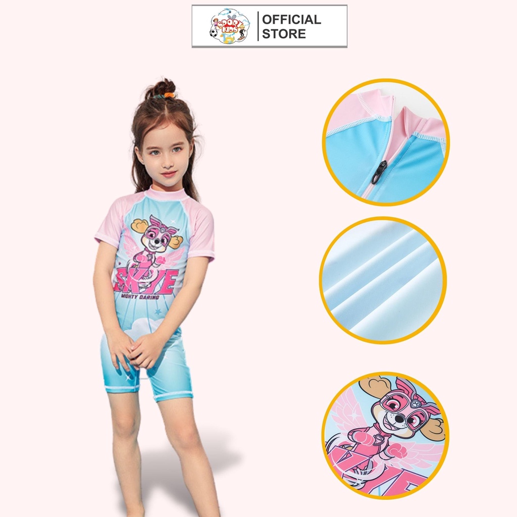 Đồ Bơi Liền Thân Sportkids Cho Bé Gái Size Đại Từ 3 Tuổi Đến 12 Tuổi In Hình Chó Cứu Hộ