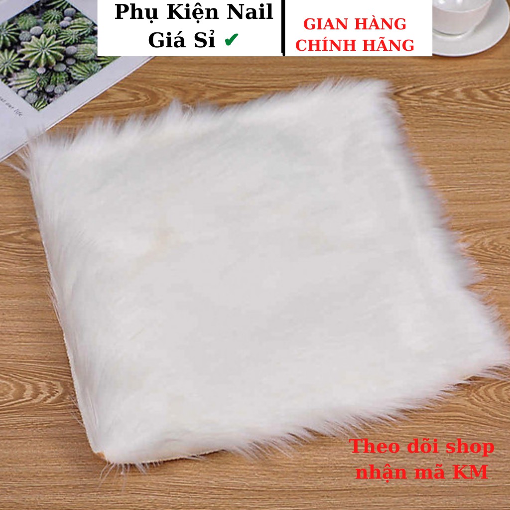 Thảm lông chụp ảnh mẫu màu trắng ( kích thước 50x40cm)