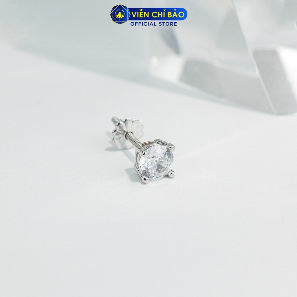 Bông tai bạc unisex(1chiếc) khuyên tai nam nữ chất liệu bạc 925 thời trang phụ kiện trang sức Viễn Chí Bảo B100151