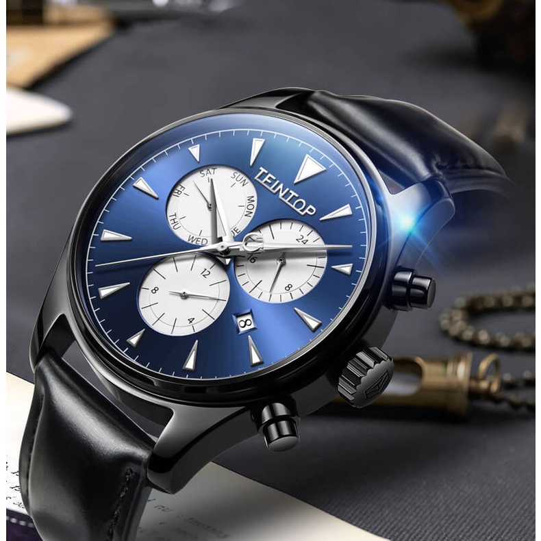 Đồng hồ nam chính hãng Teintop T7837-3 Kính sapphire ,chống xước,Chống nước,dây da máy cơ(Automatic),Bảo Hành 12 Tháng