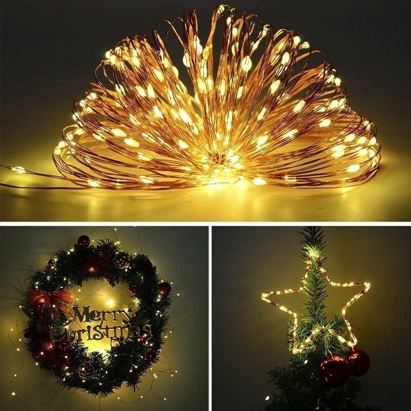 2M/3M/5M/10M Đèn LED Giáng sinh chuỗi ánh sáng ngày lễ trang trí phòng cưới chuỗi ánh sáng