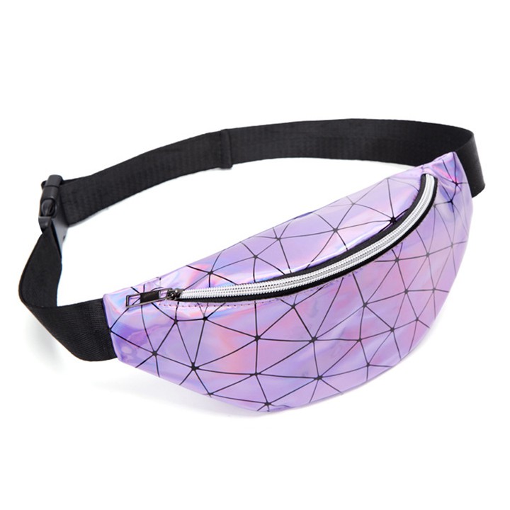 Túi đeo chéo nữ - túi bao tử màu laser 3D cá tính-TXN142