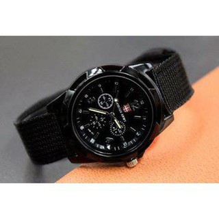 Đồng hồ nam nữ army gs441 mặt tròn dây dù cá tính