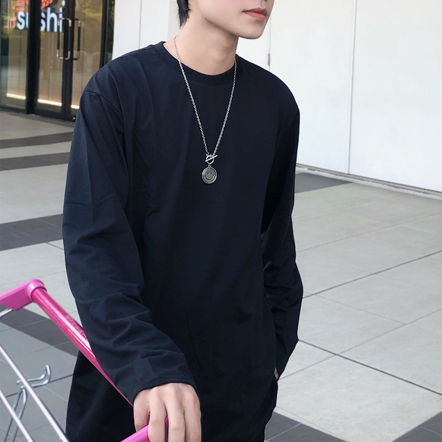 Áo Thun Nam Nữ Dài Tay Unisex. Áo thu đông trơn tay dài cổ tròn basic giữ nhiệt form vừa | BigBuy360 - bigbuy360.vn