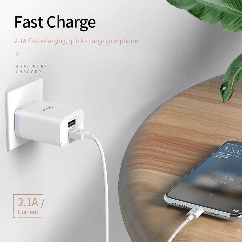 Cốc sạc nhanh HOCO. C50 5V2.1A cổng cắm usb kép